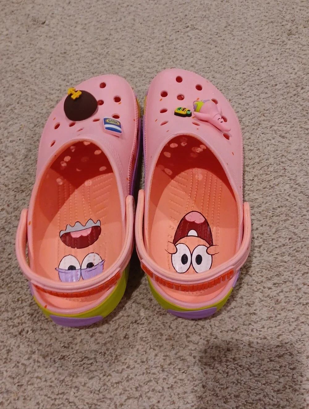 Crocs x SpongeBob Patrick Star Classic Clogs With JIBBITZ Charms Mens Size 12
